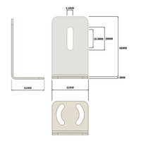 66-205-1 MODULAR SOLUTIONS BRACKET REFLECTOR HOLDER FOR SENSORS W/ HARDWARE